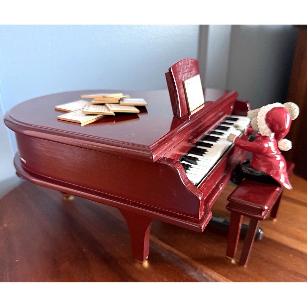 Vintage Mr. Christmas Magical Musical Maestro Mouse w Baby Grand Piano‎ Animated